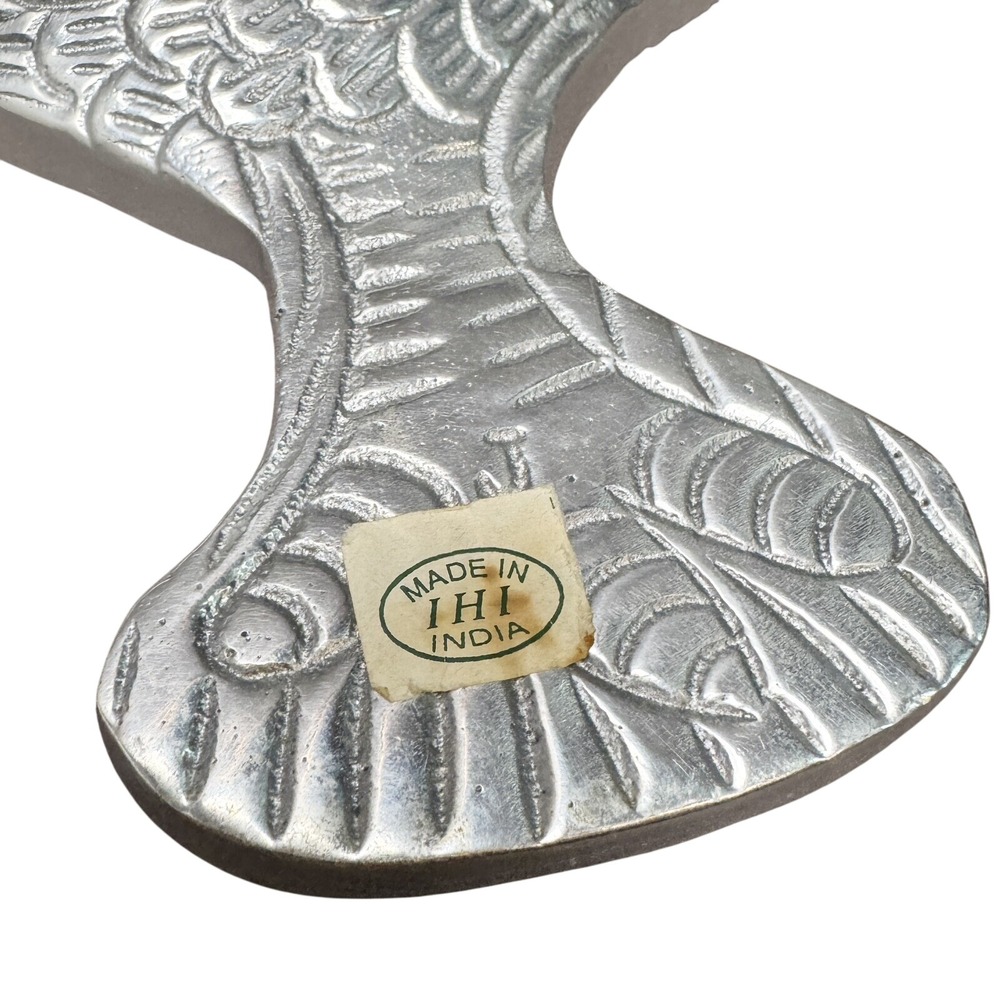 Vintage Made in India 10" x 10"‎ Metal Rooster Serving Tray Dish - Picture 3 of 5